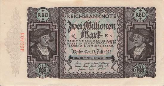 2 Millionen Mark 1923 ro.89b N